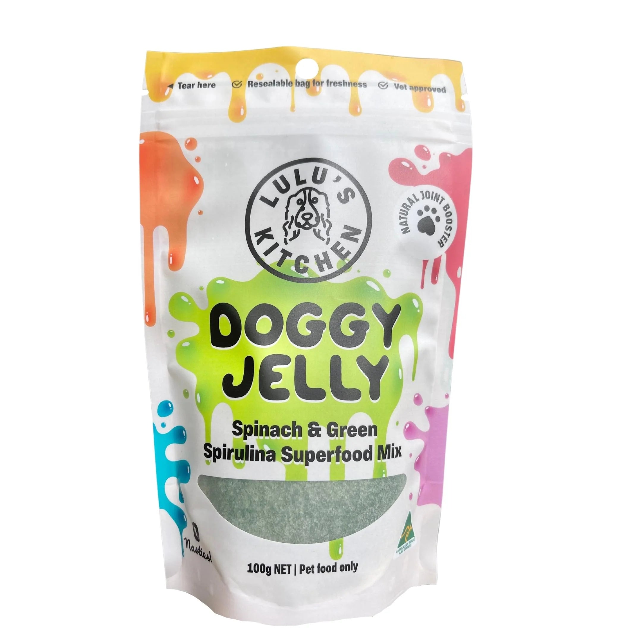 Lulu's Kitchen DIY Spinach & Green Spirulina Doggy Jelly  |  Gelatin Superfood Mix