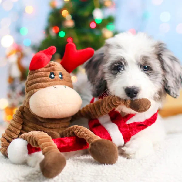 ZippyPaws Holiday Crinkle  Reindeer  |  Crinkle Squeaky Plush Toy