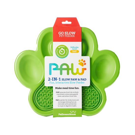 PAW 2-in-1 Slow Paw & Pad  |  Enrichment Licking Mat & Plate