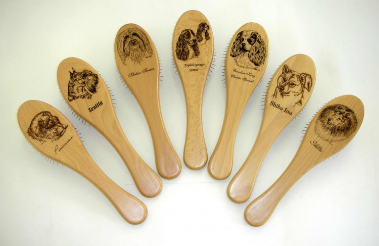ANIMAL IMPRESSIONS Natural Boar Bristle w/ Nylon Brush