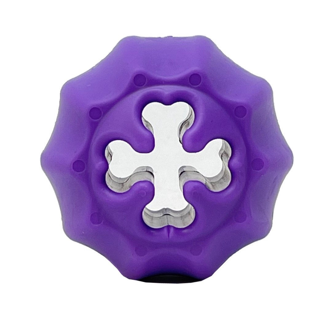 MuttsKickButt TPE Cross Bones Treat Pocket  |  Durable Synthetic Rubber Dog Chew Toy