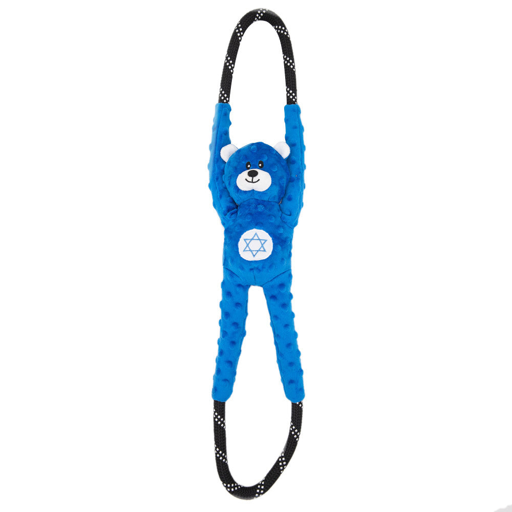 ZippyPaws Hanukkah RopeTugz  Bear  |  Plush Squeaky Tug Toy