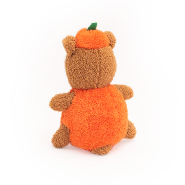 ZippyPaws Halloween Cheeky Chumz  Pumpkin Bear  |  Squeaky Plush Toy