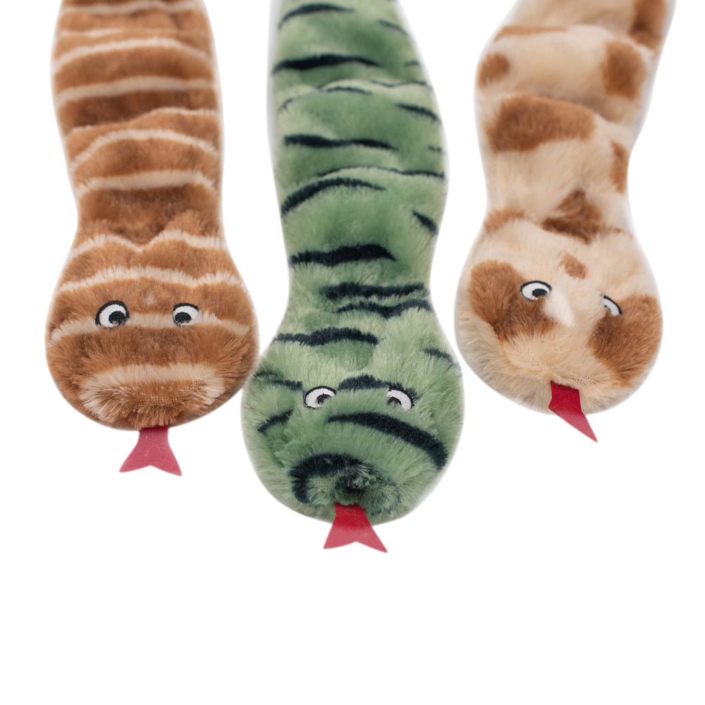ZippyPaws Skinny Peltz  3-pack (Desert Snakes)  |  No-Stuffing Squeaky Plush Toys