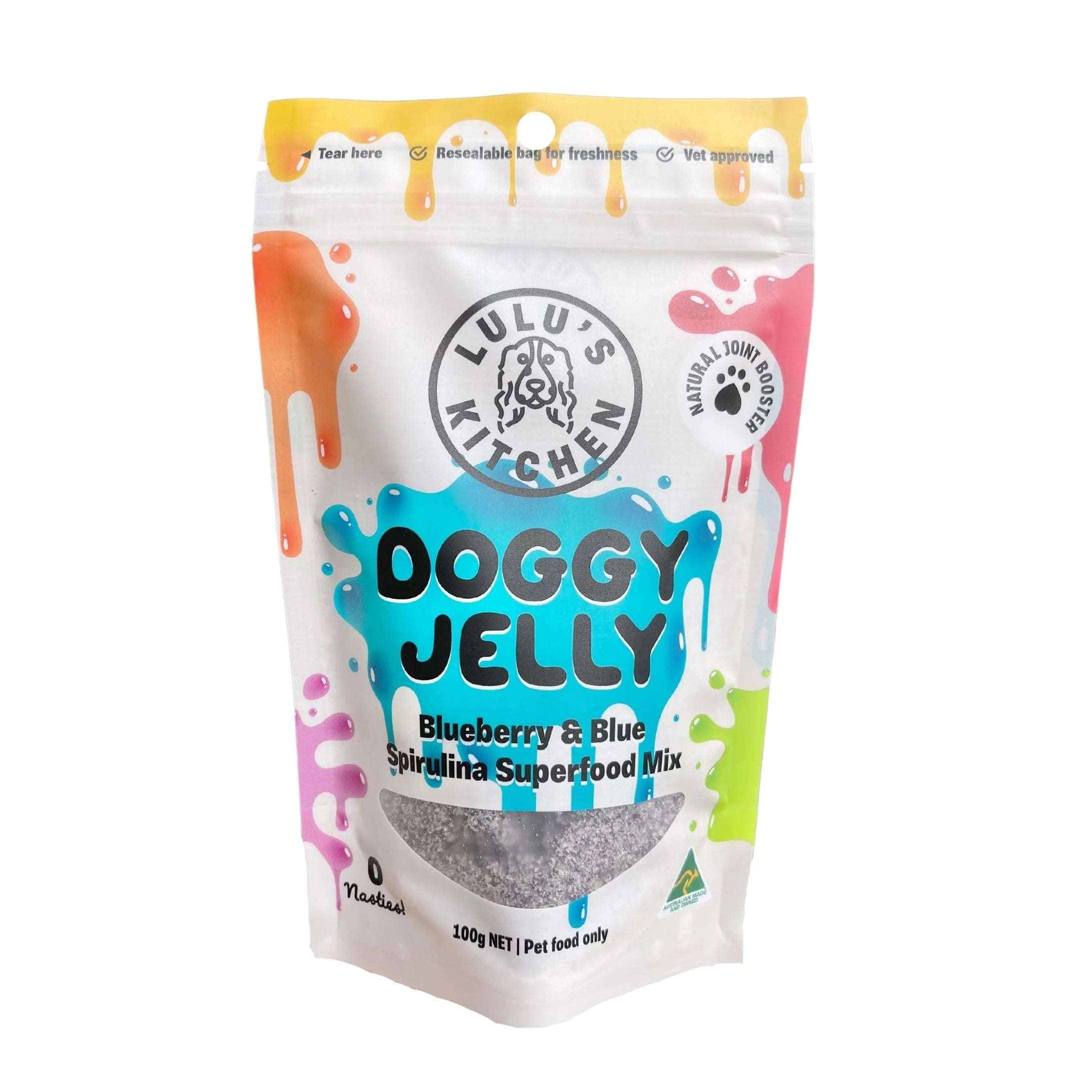 Lulu's Kitchen DIY Blueberry & Blue Spirulina Doggy Jelly  |  Gelatin Superfood Mix