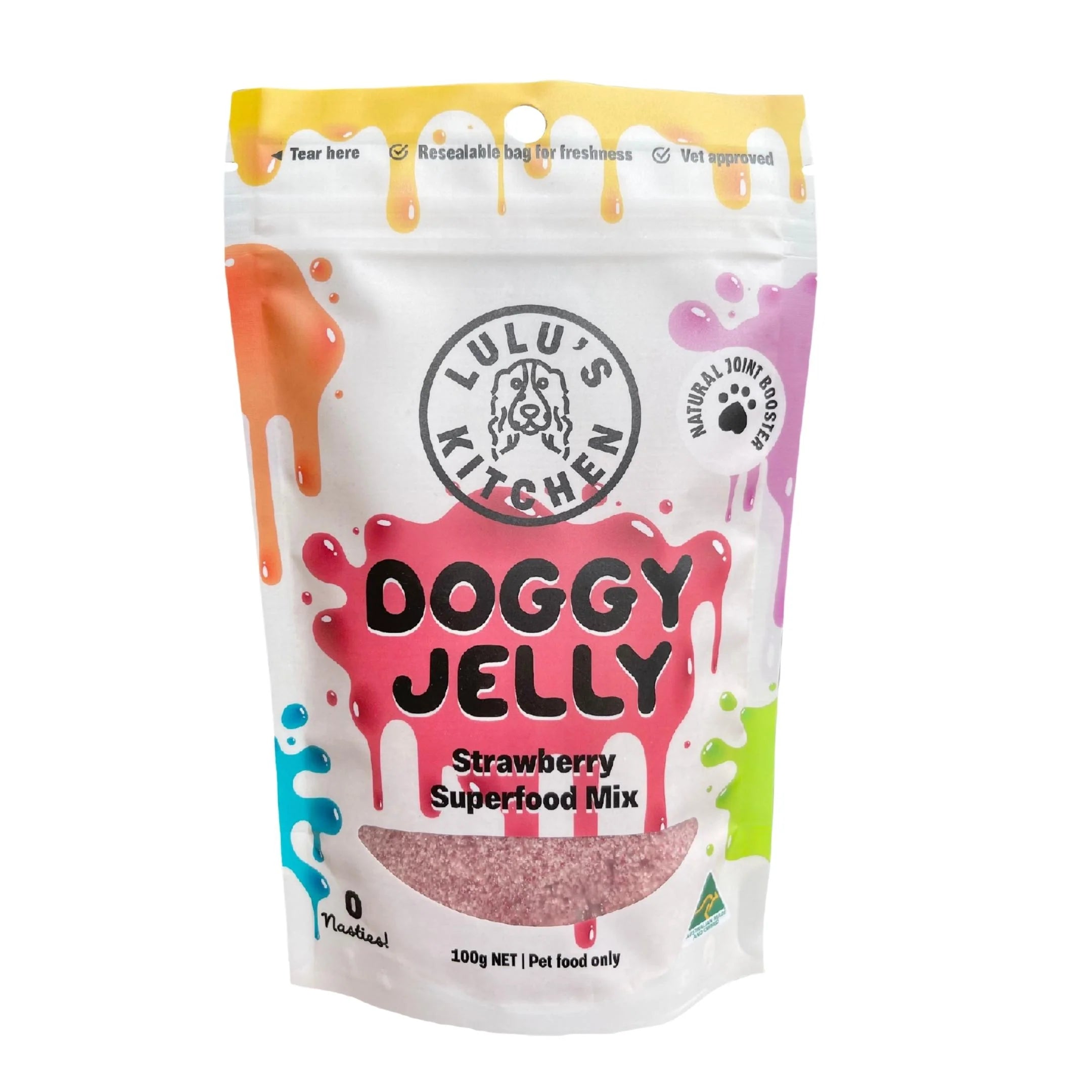 Lulu's Kitchen DIY Strawberry Doggy Jelly  |  Gelatin Superfood Mix