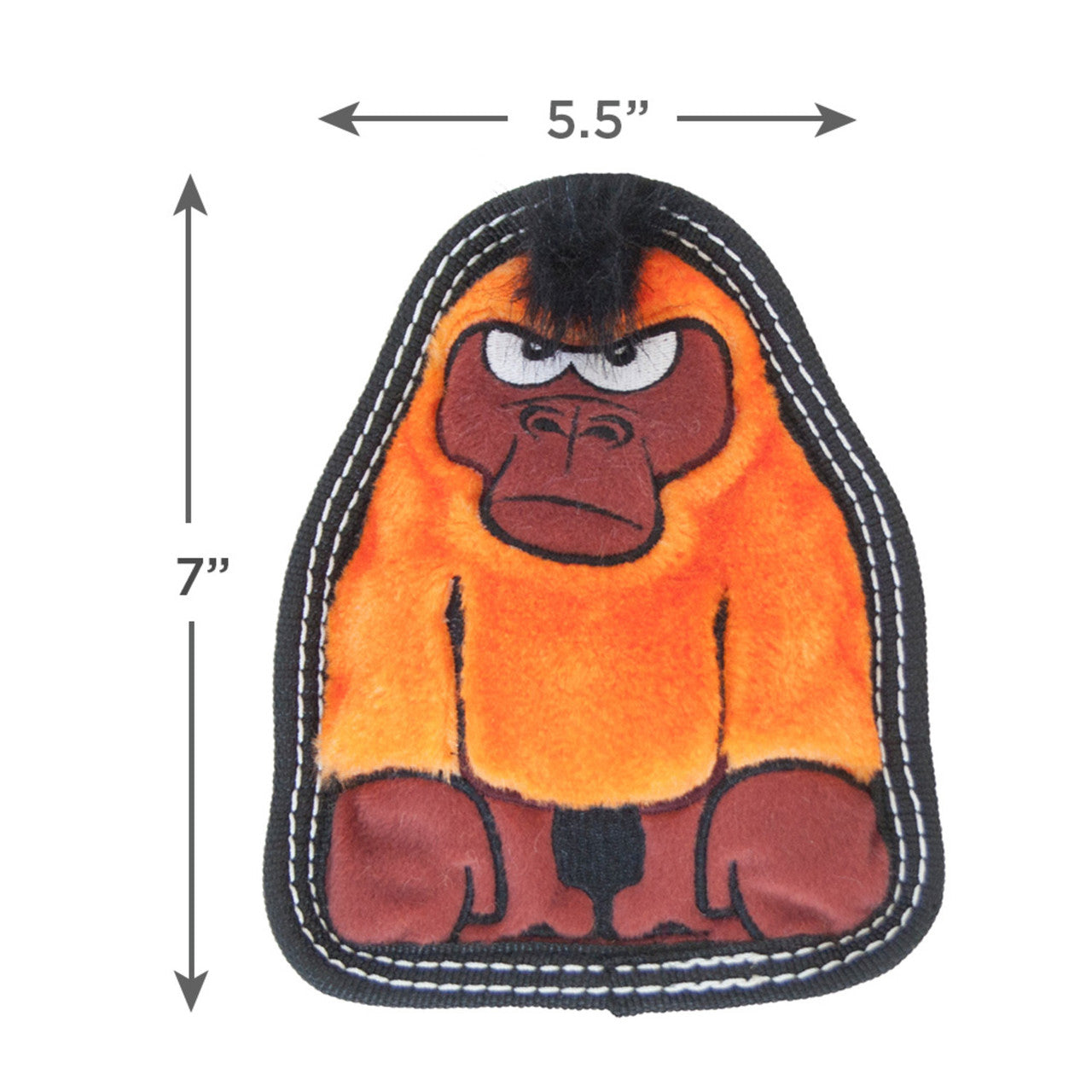Outward Hound Tough Seamz  Gorilla Small  |  No-Stuffing Squeaky Plush Toy