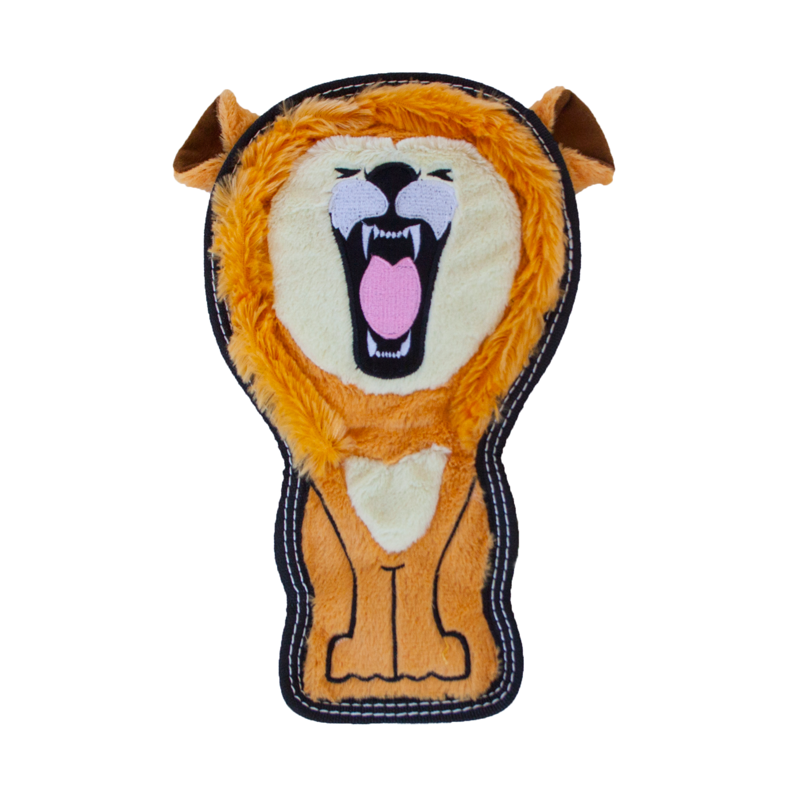 Outward Hound Tough Seamz  Lion Medium  |  No-Stuffing Squeaky Plush Toy
