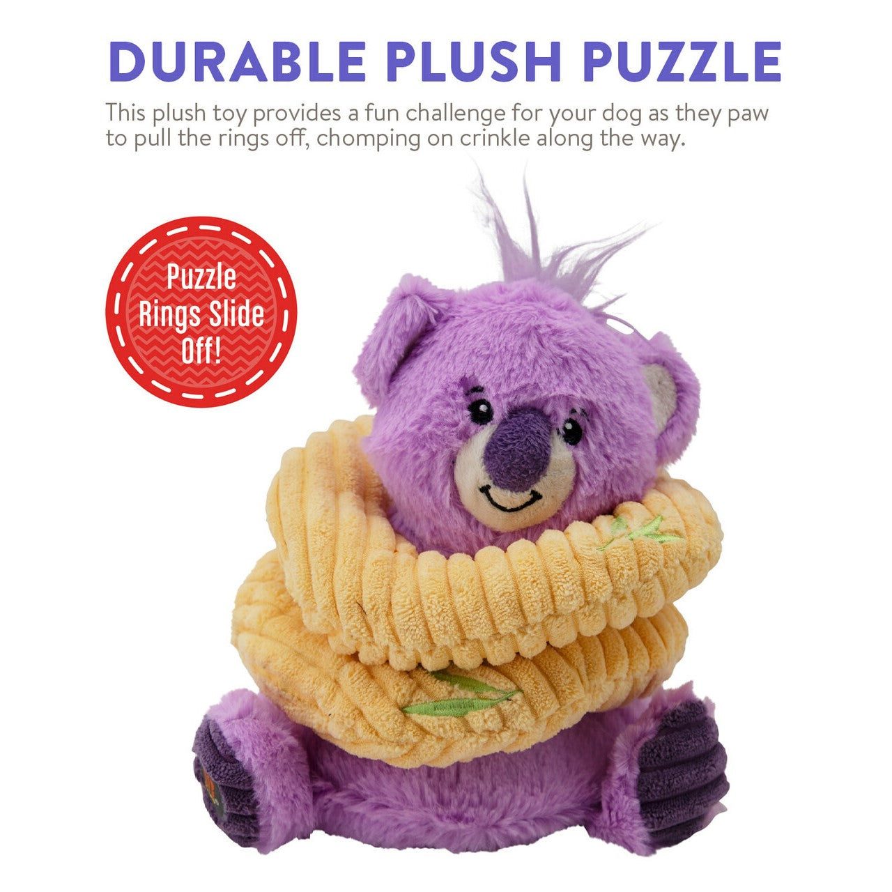 Charming Pet Ringamals  Koala  |  Plush Puzzle Squeaky Dog Toy