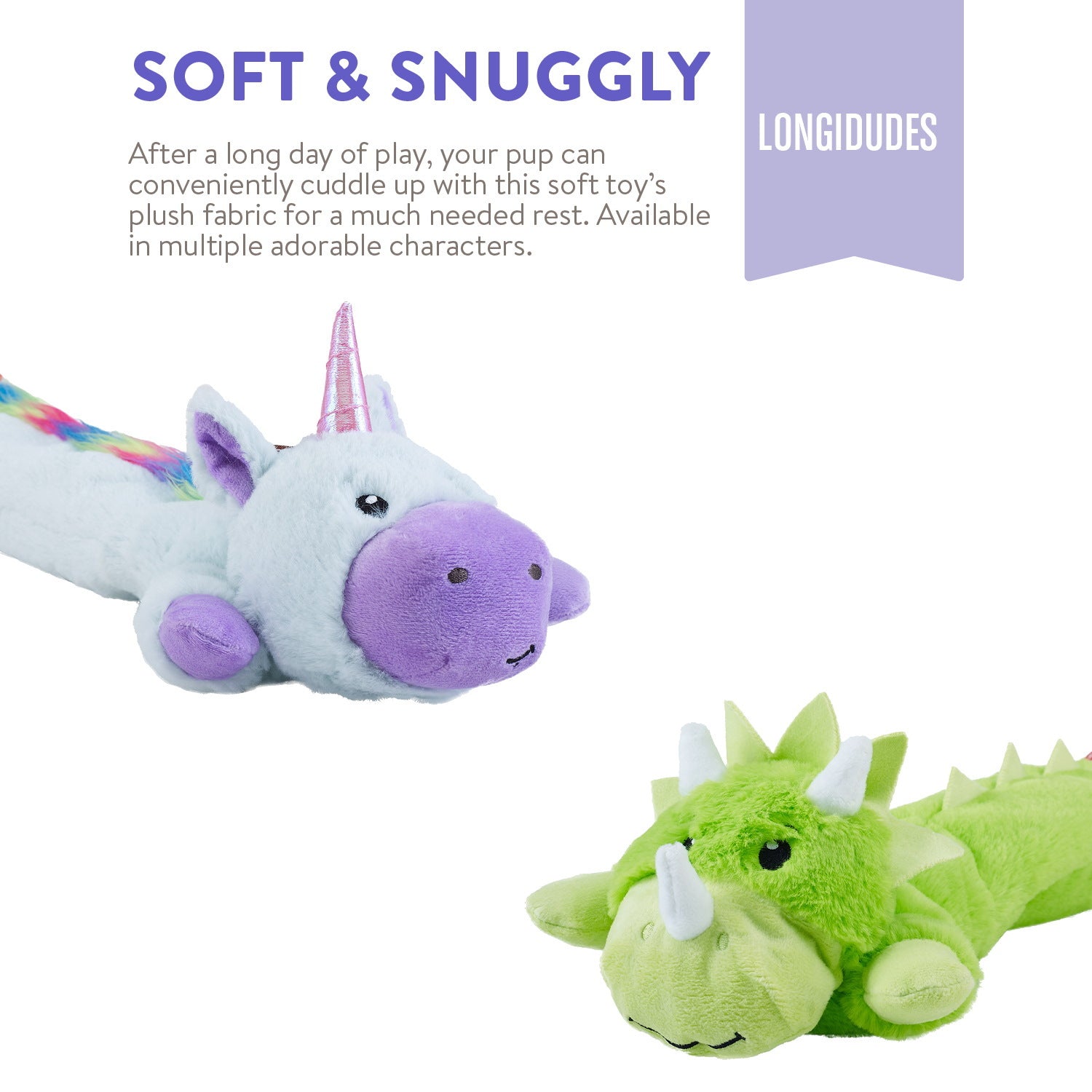 Charming Pet Longidudes  Dino  |  Extra Long Plush Squeaky Dog Toy