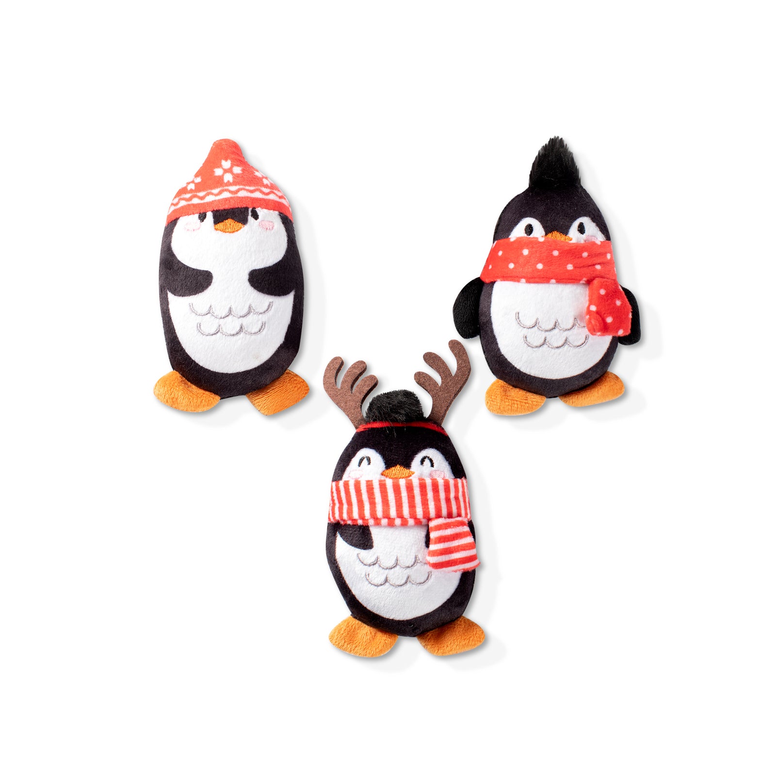 Fringe Studio PetShop Christmas Penguin  |  Mini Squeaky Plush Toy Set