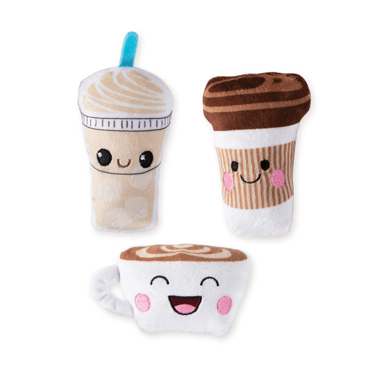 Fringe Studio PetShop Coffee  |  Mini Squeaky Plush Toy Set