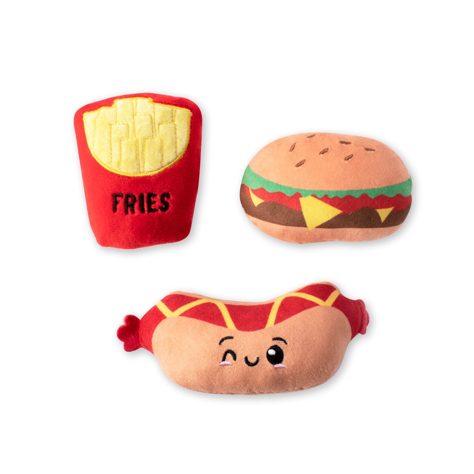 Fringe Studio PetShop Fast Foods  |  Mini Squeaky Plush Toy Set