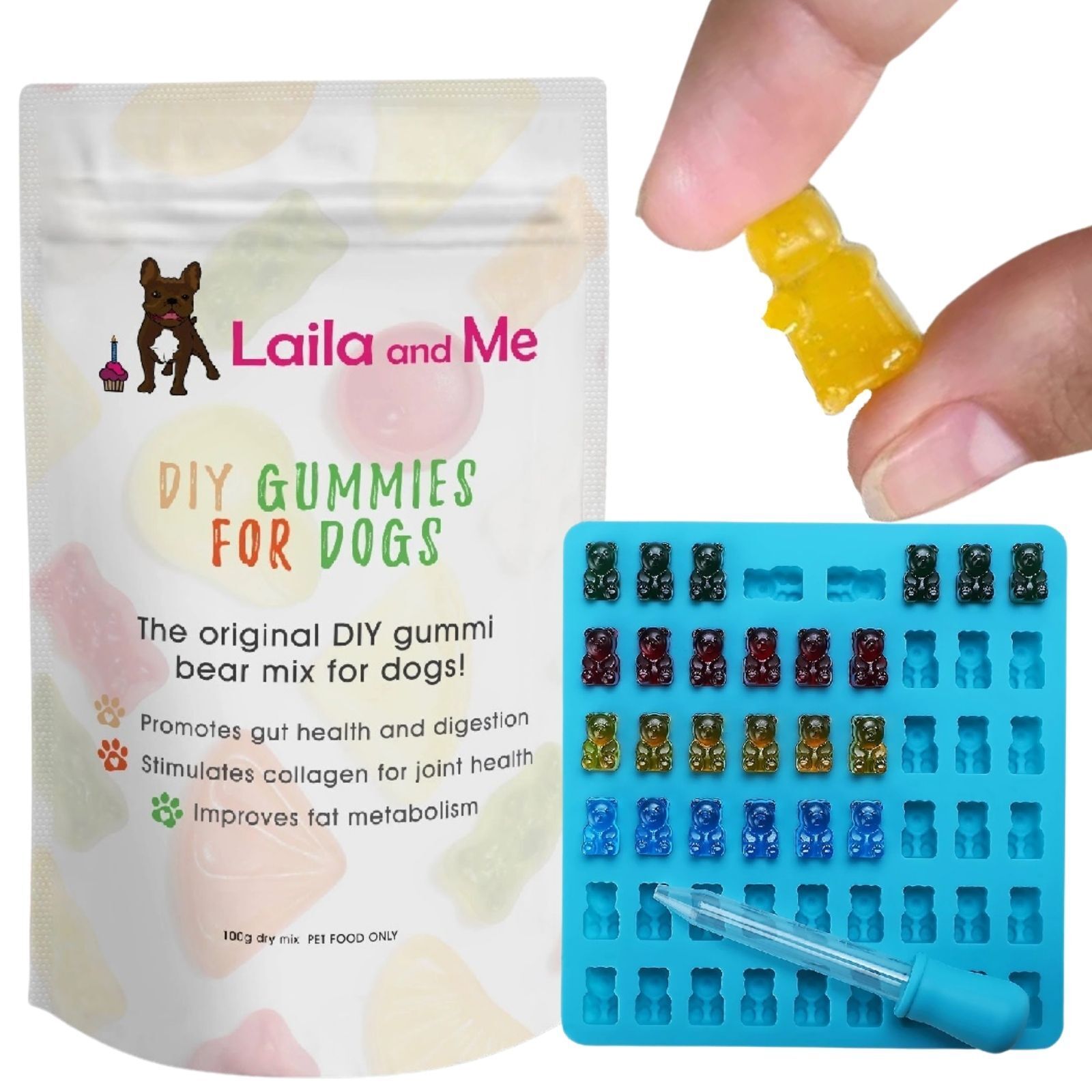 Laila & Me DIY Probiotic Gummi Mix Powder  |  Dog Treats
