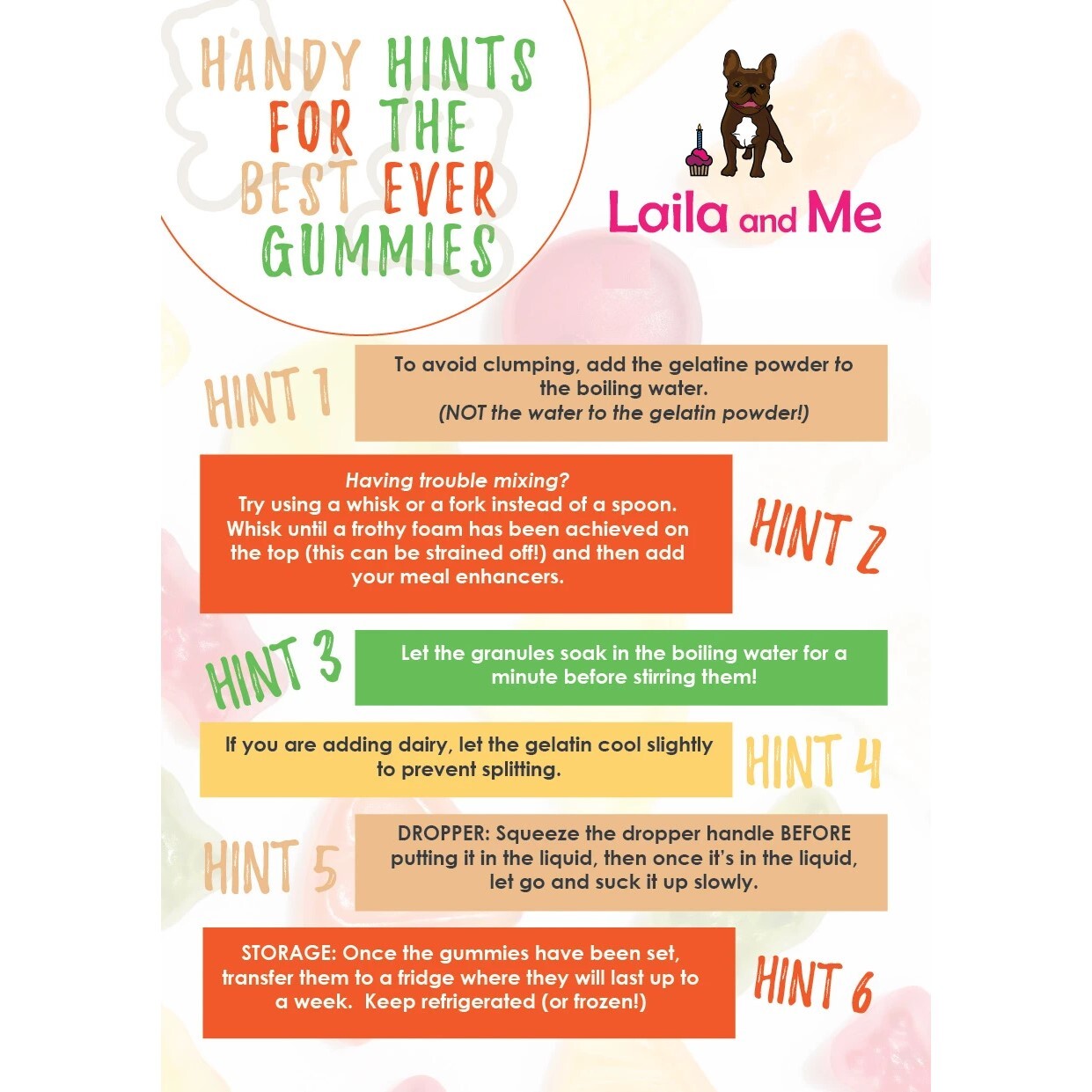 Laila & Me DIY Probiotic Gummi Mix Powder  |  Dog Treats