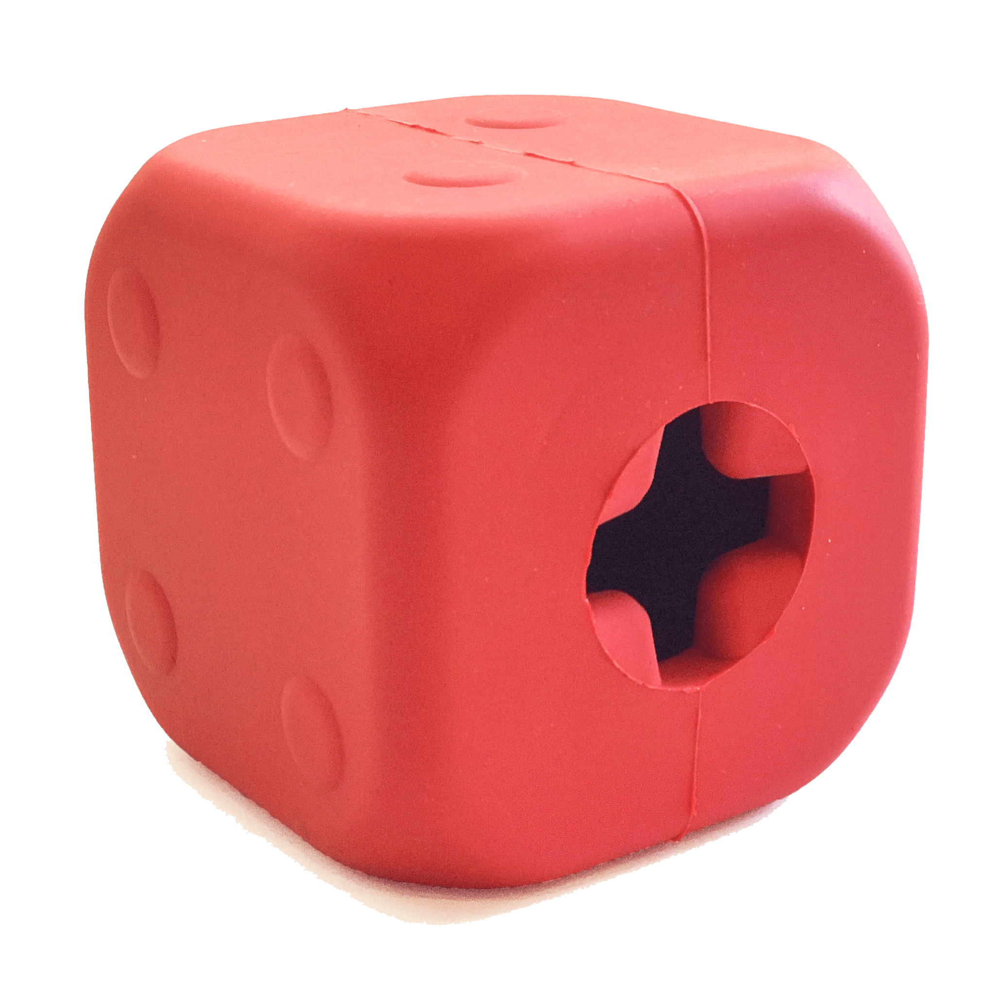 MuttsKickButt Roll Of The Dice Treat Dispenser  |  Durable Rubber Dog Chew Toy