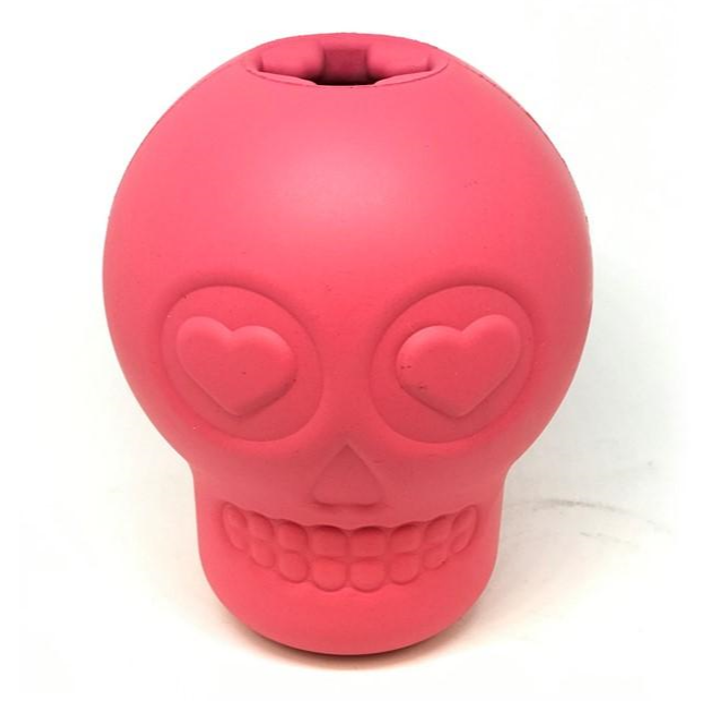 MuttsKickButt Skull Treat Dispenser  |  Durable Rubber Dog Chew Toy