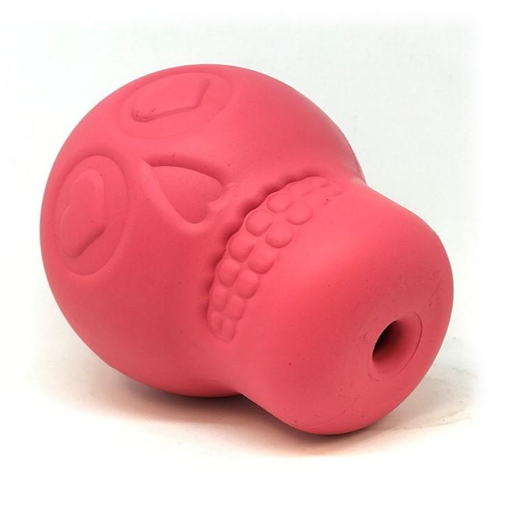 MuttsKickButt Skull Treat Dispenser  |  Durable Rubber Dog Chew Toy