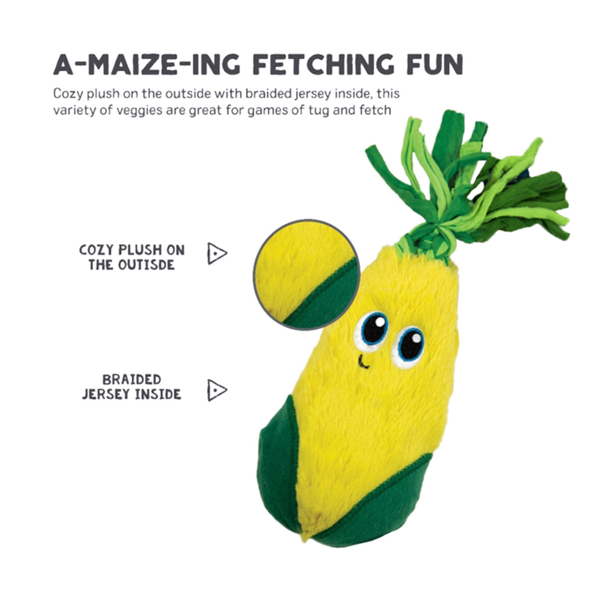 Outward Hound Fetchtables  Corn  |  Squeaky Plush Toy