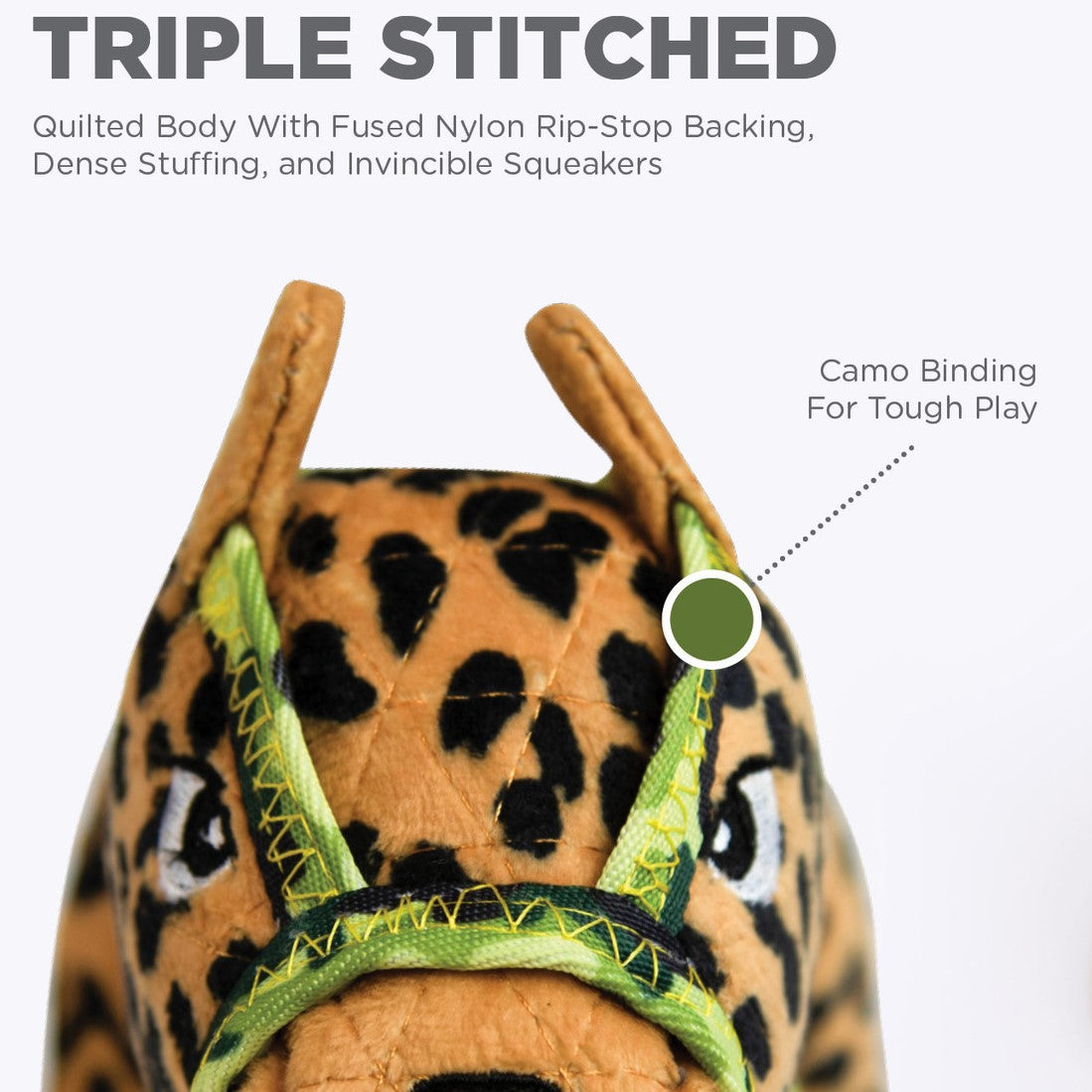Outward Hound Xtreme Seamz  Leopard Medium  |  Squeaky Plush Toy