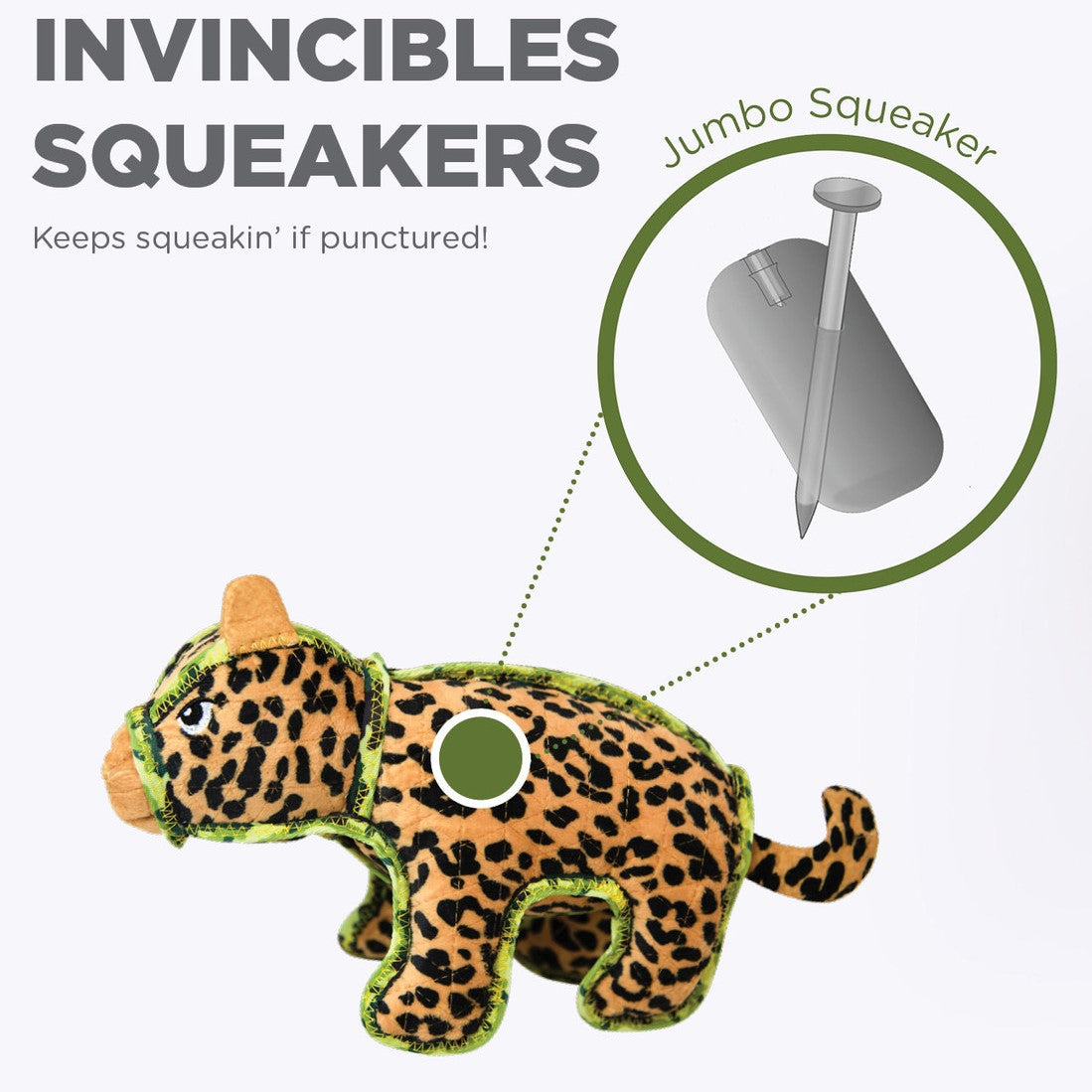 Outward Hound Xtreme Seamz  Leopard Medium  |  Squeaky Plush Toy