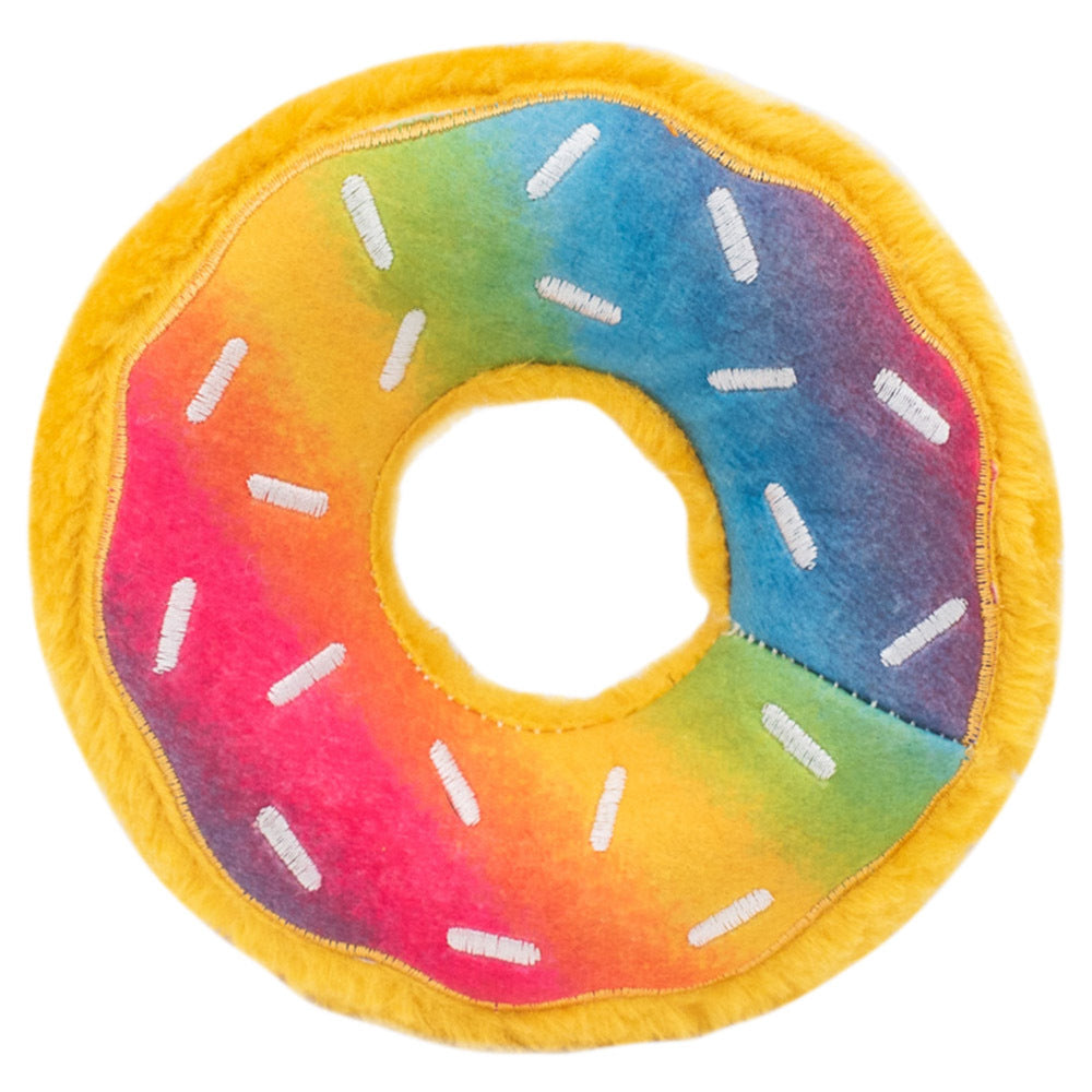 ZippyPaws Donutz  Rainbow  |  No-Stuffing Squeaky Plush Toy