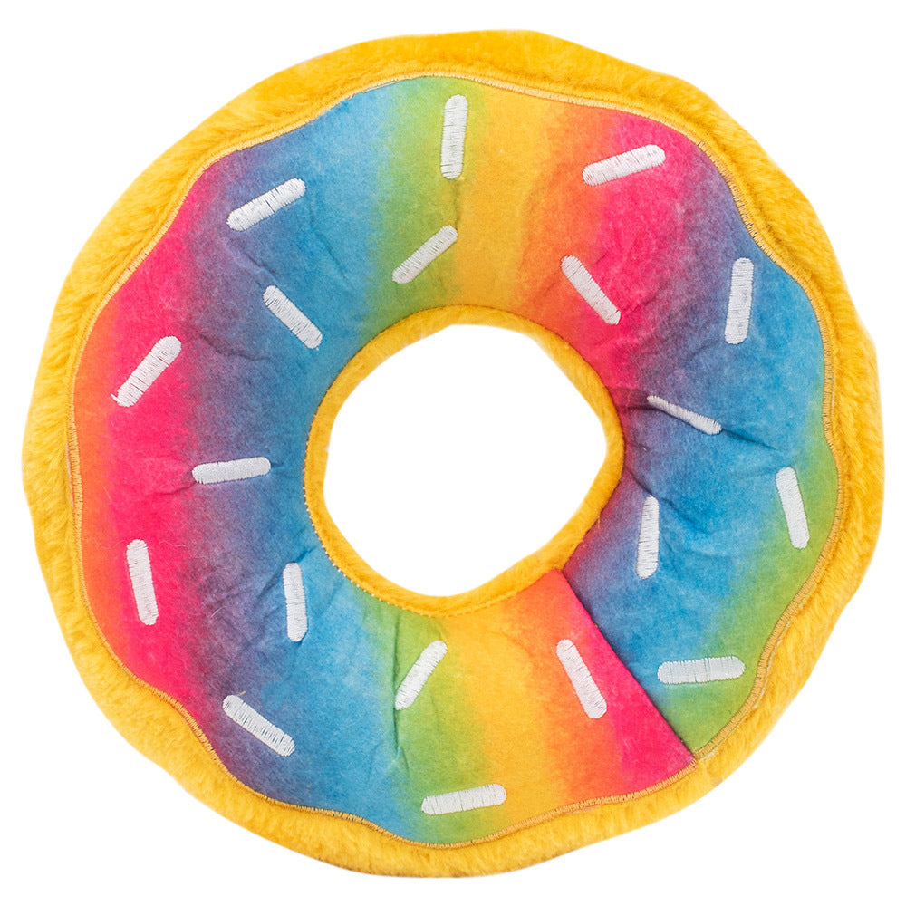 ZippyPaws Jumbo Donutz   Rainbow  |  Squeaky Plush Toy