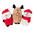 ZippyPaws Holiday Squeakie Buddies 3 Pack (Santa, Reindeer, Snowman)  |  Squeaky Plush Toy Set