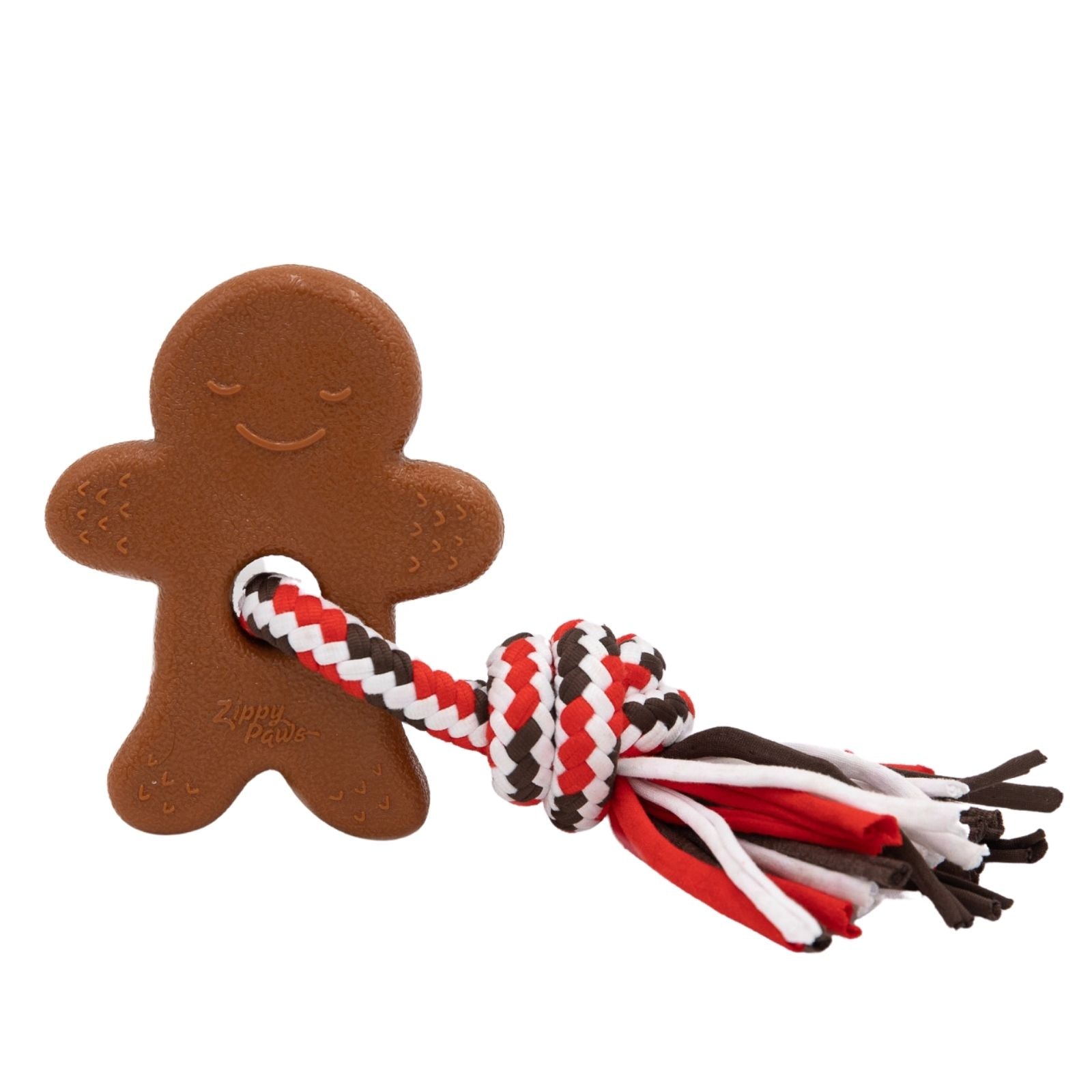 ZippyPaws Holiday ZippyTuff Teetherz  Gingerbread Man  |  Durable TPR Teething Toy for Puppies