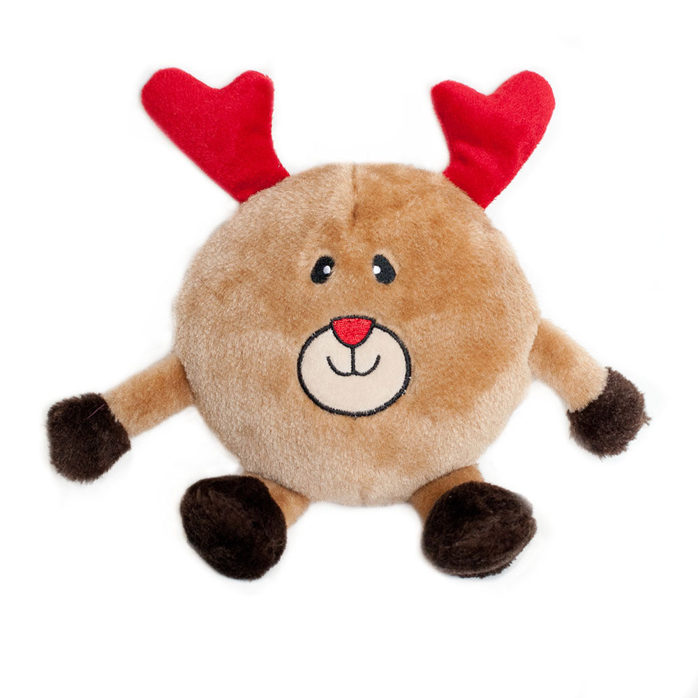 ZippyPaws Holiday Brainey  Reindeer  |  Squeaky Plush Toy