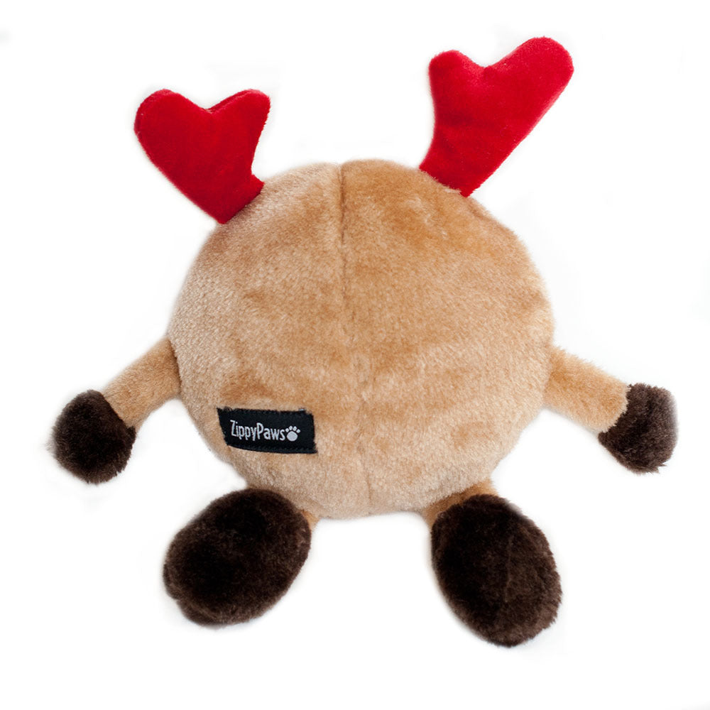 ZippyPaws Holiday Brainey  Reindeer  |  Squeaky Plush Toy