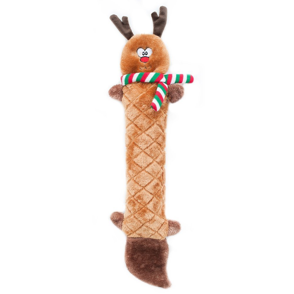 ZippyPaws Holiday Jigglerz  Reindeer  |  Shakeable Squeaky Plush Toy