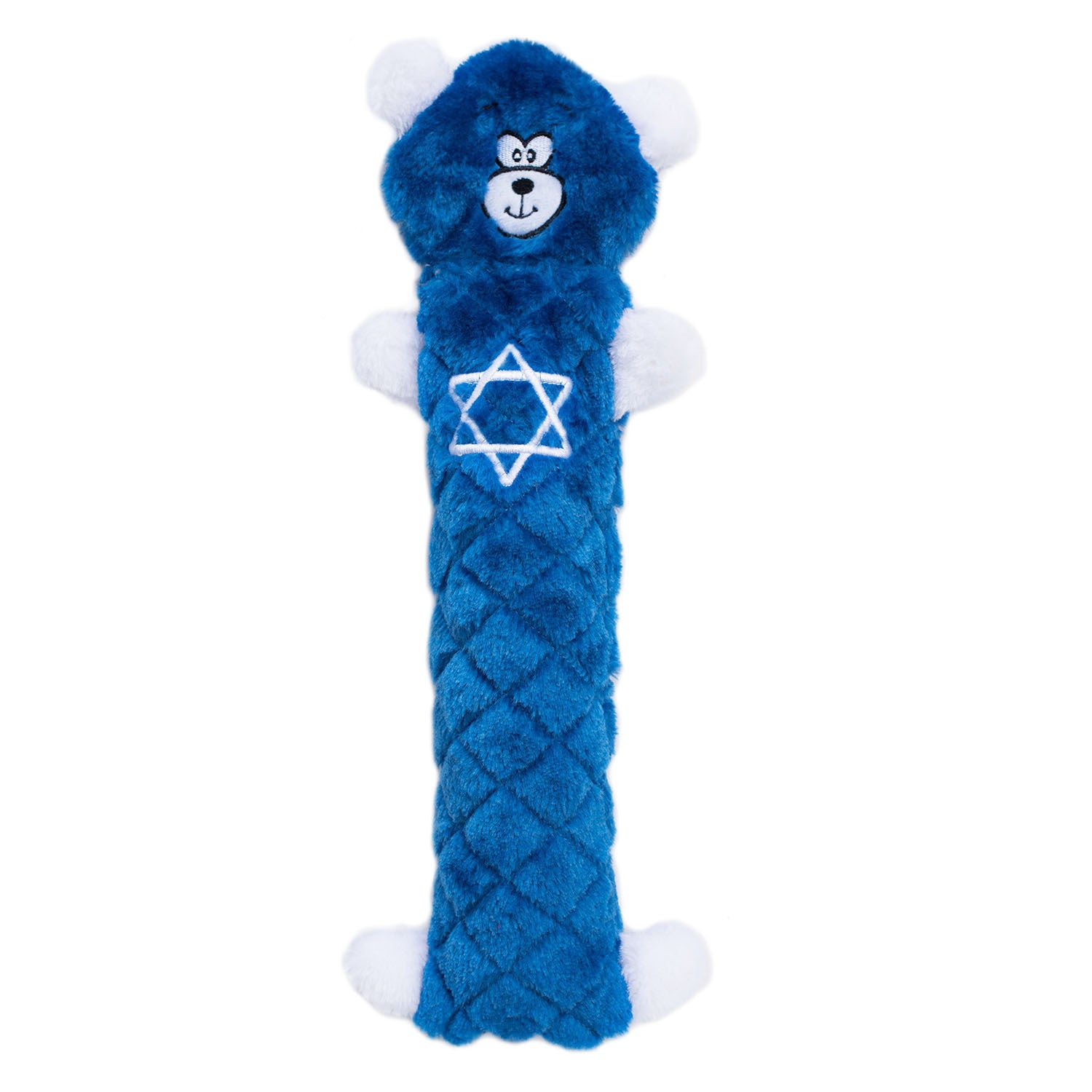 ZippyPaws Hanukkah Jigglerz  Blue Bear  |  Shakeable Squeaky Plush Toy