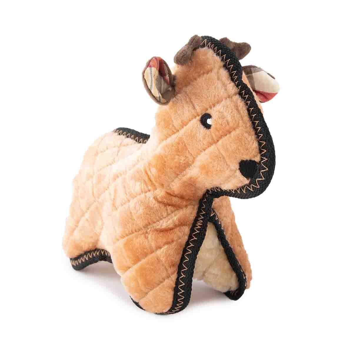 ZippyPaws Holiday Z-Stitch Grunterz  Reindeer  |  Durable Grunting Plush Toy