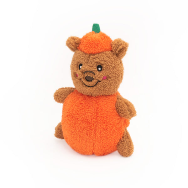 ZippyPaws Halloween Cheeky Chumz  Pumpkin Bear  |  Squeaky Plush Toy