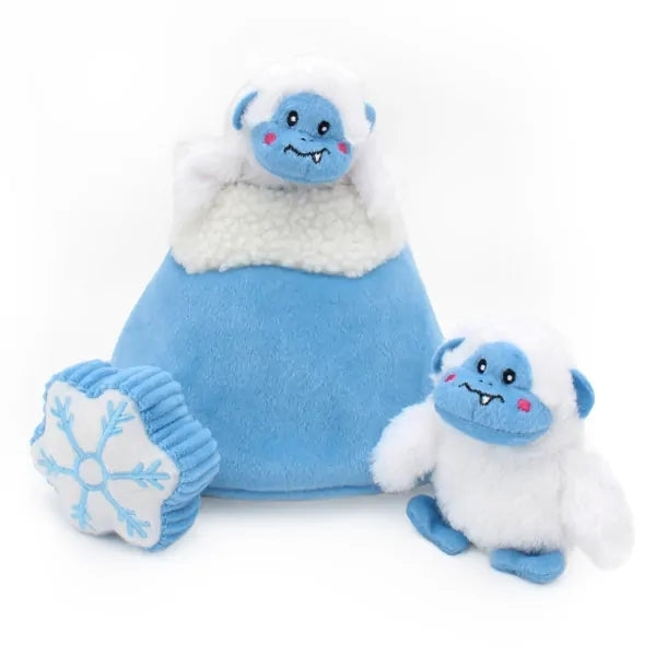 ZippyPaws Zippy Burrow  Yeti Mountain  |  Interactive Plush Puzzle Toy