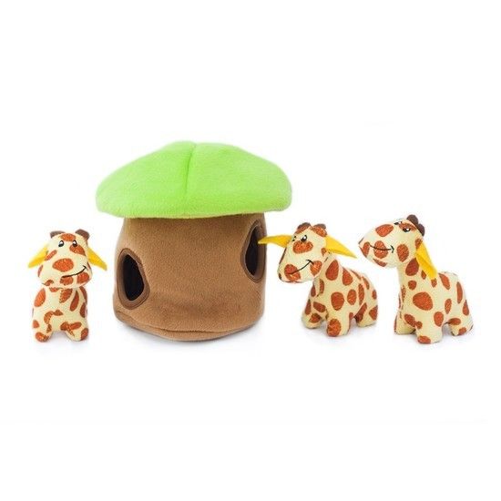 ZippyPaws Zippy Burrow  Giraffe Lodge  |  Interactive Plush Puzzle Toy