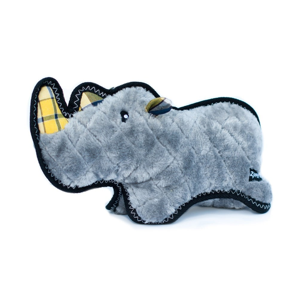 ZippyPaws Z-Stitch® Grunterz  Ronny The Black Rhino  |  Durable Grunting Plush Toy