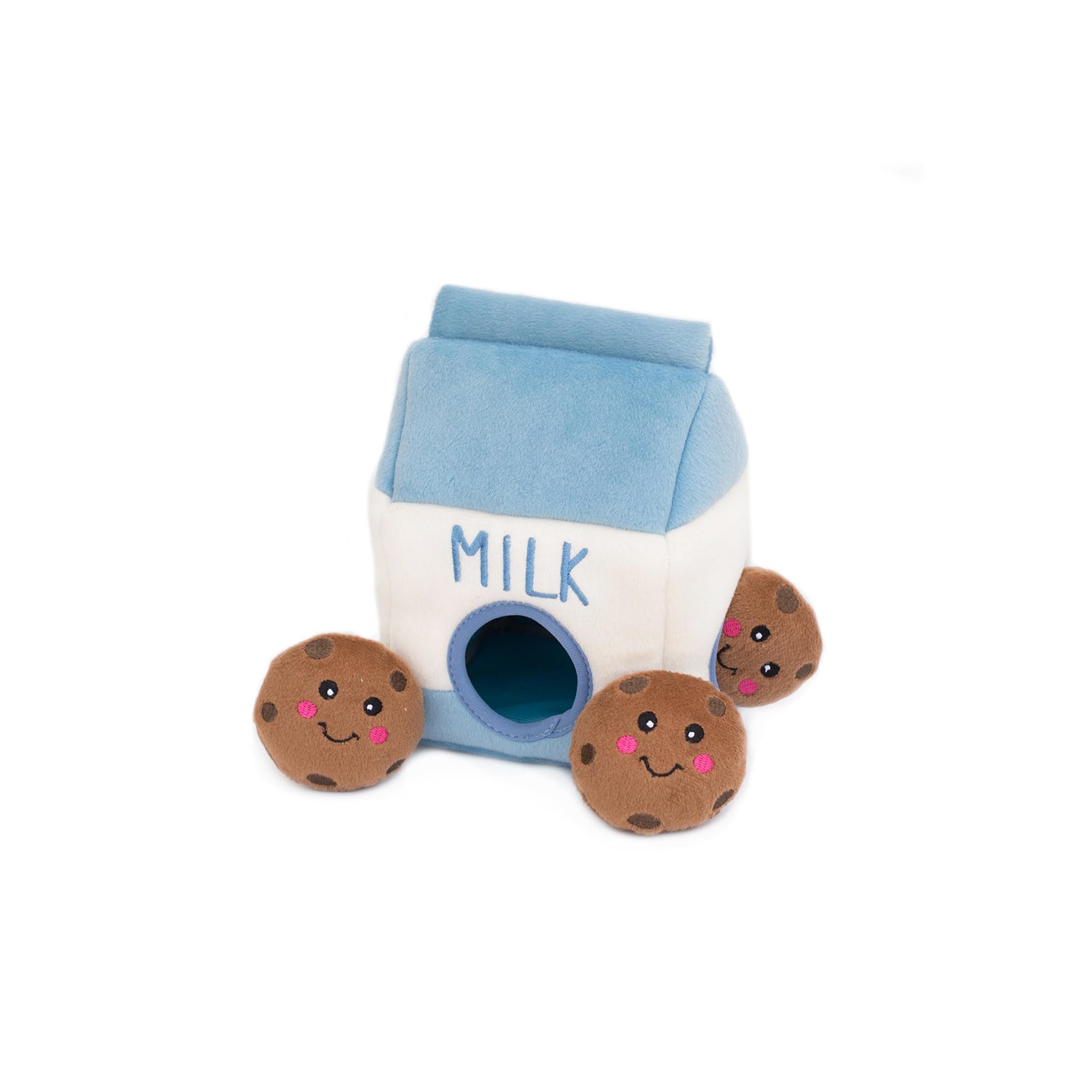 ZippyPaws Zippy Burrow  Milk & Cookies  |  Interactive Plush Puzzle Toy