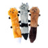 ZippyPaws Skinny Peltz 3 Pack (Fox, Raccoon & Squirrel)  |  No-Stuffing Squeaky Plush Toys