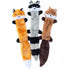 ZippyPaws Skinny Peltz 3 Pack (Fox, Raccoon & Squirrel)  |  No-Stuffing Squeaky Plush Toys