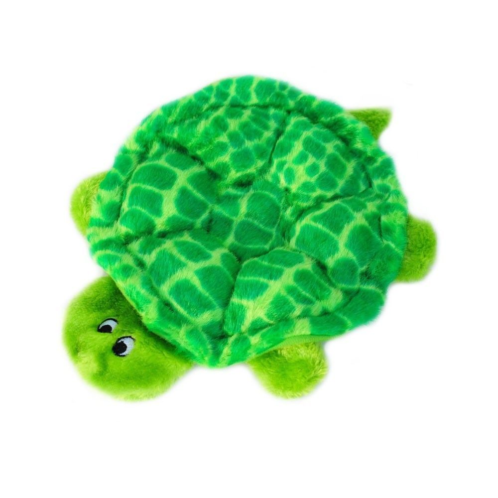 ZippyPaws Squeakie Crawler  SlowPoke the Turtle  |  No-Stuffing Squeaky Plush Toy