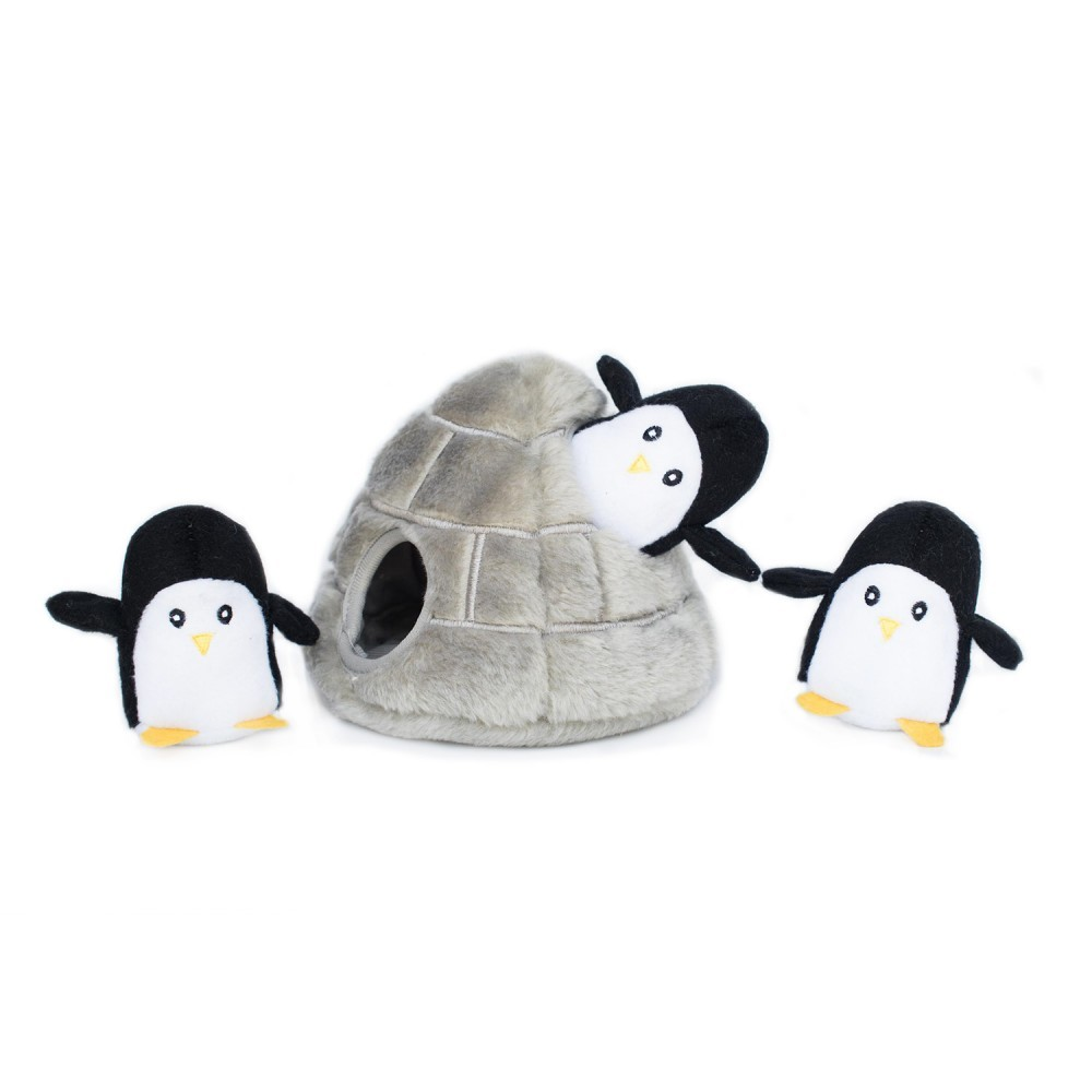 ZippyPaws Zippy Burrow  Penguin Cave  |  Interactive Plush Puzzle Toy